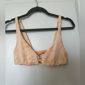 Roxy peach and white patterned bikini top